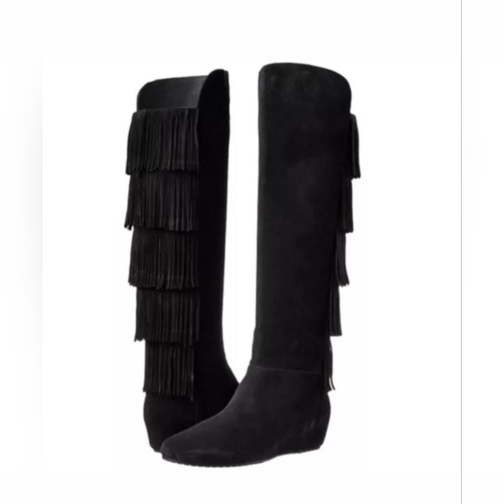 Isola Tavora Black Fringe Boots 6.5